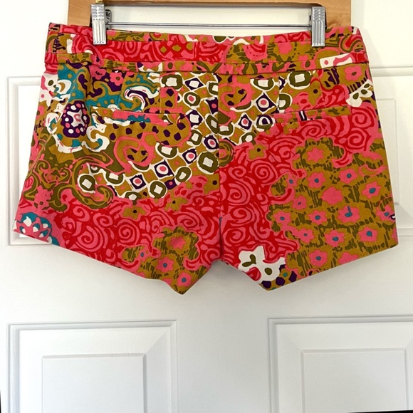 J Crew Women's Micro Mini Hot Pink Shorts 6 Retro Floral Pockets JCrew - Picture 4 of 10